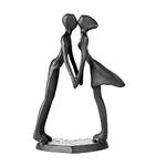 Hanyibao Couple Art Iron Sculpture, Metal Ornament Figurine,Handcrafted Iron Sculpture & Romantic Gift for Weddings and Anniversaries, Perfect for Home and Office Decor.