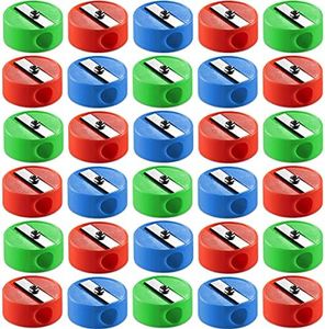 Pencil Sharpeners in Bulk - Pack of 144 Pocket Sized Mini Handheld Pencil Sharpener for Kids, Plastic and Colorful for Party Favors, Goodie Bags, Classroom Prizes and School Supplies by Bedwina