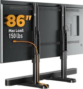 Perlegear TV Stand Steel TV Legs for Most 37–86 Inch Flat or Curved TVs up to 132 lbs, Height Adjustable TV Feet Suitable for Soundbar, Universal Tabletop TV Stand Base Max VESA 800 x 500mm, PGTVS20