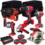 Excel 18V Cordless 6 Piece Tool Kit with 3 x 4.0Ah Batteries & Charger in Bag EXL29260- Monster Power Tool Kit- Combo Kit- 18V Cordless Power Tool Kits- Mega Power Tool- Excel kit