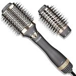 Faszin Hair Dryer Brush, Hot Air Brush with 3 Adjustable Temperature&2 Heads,One-Step Blow and Volumizer, Release 100 Million Negative Ions Smooth, Silky Frizz-Free Hair, Gray