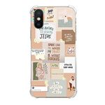 Christian Quotes Collage Phone Case Compatible with iPhone X/iPhone Xs,Christian God Case for Girl Women Men, Silicone Shockproof TPU Bumper Protective Cover Case for iPhone X/iPhone Xs