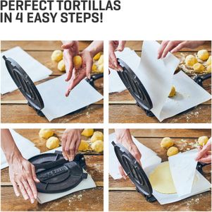 Uno Casa 8-Inch Tortilla Press Kit – Cast Iron, Includes Accessories