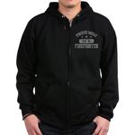 CafePress Proud Mom Of A Firefighter Zip Hoodie (Dark) Men's Dark Zip-Up Hoodie Sweatshirt Black