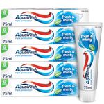 Aquafresh Toothpaste Triple Protection Fresh & Minty, 3 in 1 Protection, Pack of 5 x 75ml