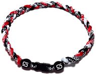 Sport Ropes Triple Titanium Necklace (Red/Black/White, 18")