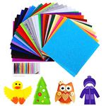 Naler 60 pcs Felt Fabric Nonwoven Sheet Assorted Color Soft Squares 4" x 4" Felt Fabric Sheets for Craft Work DIY Patchwork Sewing, About 1mm Thick