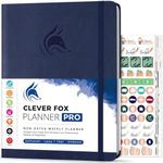 Clever Fox Planner PRO – Weekly & Monthly Life Planner to Increase Productivity, Time Management and Hit Your Goals, 8.5x11″ (Dark Blue)