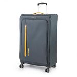 Pierre Cardin Suitcase Large Size | Super Lightweight 78cm Soft Durable Luggage | 4 Dual Spinner Wheels | Large 30" Hold Check-in Travel Case CL610 (Large, Grey & Orange)