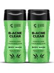 Beardo Body Acne Clear Body Wash for Men (200ml x 2) | With Neem, Tea Tree and Salicylic Acid | Clean Clear Skin | For Body Acne and Skin Purification | B-acne