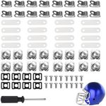 73Pcs Football Helmet Repair Kit, Hockey Helmet Repair Hardware Accessories, Including Visor Clips Screws Nuts Rubber Gaskets Helmet Buckles with Screwdriver (73)