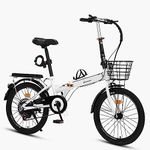 Folding Bike Adult Bike, 7-Speed Folding Bicycle High-Carbon Steel Foldable Bicycle Adjustable Height, Folding Mountain Bike for Men Women