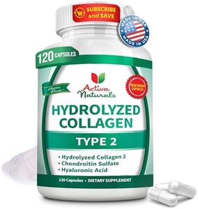 Collagen Type 2 Hydrolyzed Supplement with Chondroitin and Hyaluronic, for Healthy Hair, Skin, Nails, and Joints, No Fillers, Additives, and No Artificial Colors - 120 Vegetarian Capsules
