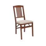 MECO Simple Mission Folding Chair Cherry Finish, Set of 2, Wood