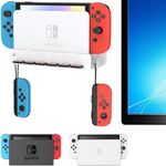 SOKUSIN Wall Mount for Nintendo Switch & Switch OLED, Wall Mount Kit Shelf Holder Accessories with 6 Game Card Slots and 2 Joy Con Hooks, Mounts Switch Console and Dock Near or Behind TV (White)