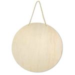 YRONTY 12Inch/30cm Unfinished Wood Circles with Hanger Rope, 1/5Inch/0.5cm Thick Blank Wood Rounds Slices Wood Circles for Crafts, Door Hangers, Painting, Home Wall Decor, Christmas Decor (1)