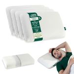 The White Willow Pillow Set of 4 for Neck & Shoulder Pain-Engineered Latex Soft Pillow-Cervical Pillow for Sleeping-Orthopedic Pillow for Back, Side & Stomach Sleepers-Thick-Soft-Standard-6" H-Cream