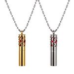 JewelryWe Bottle Necklace Diffuser Essential Oil Diffuser Pendant Aromatherapy Necklaces Stainless Steel Perfume Bottle Pendant Necklaces for Men Women