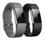 2 Pack navor Replacement Band Compatible with Fitbit Charge 2 Bracelet Straps, Wristbands for Women Men Boys Girls -Small