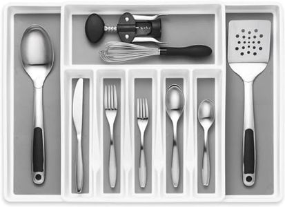 Expandable Cutlery Drawer Organizer, Flatware Drawer Tray for Silverware, Serving Utensils, Multi-Purpose Storage for Kitchen, Office, Bathroom Supplies