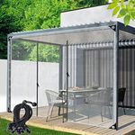 Outdoor Clear Tarp Curtain with Zip Door Waterproof Curtains Heavy Duty PVC Tarpaulin Panel for Pergola, Porch, Gazebo, Customizable (Color : Clear, Size : 1.5x2.5m/4.9x8.2ft)