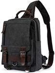 H HIKKER-LINK Mens Messenger Bag Womens Laptop Sling Backpack Medium Black