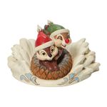 Enesco Disney Traditions by Jim Shore Chip and Dale Sledding in an Acorn Figurine, 2.16 Inch, Multicolor