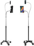 Universal Dual Gooseneck Floor Stand for Tablets & Smartphones - Compatible with iPad 10.2-inch (7th-9th Generation), iPad Air, iPad Mini (1st-6th Generation), 12.9-inch iPad Pro, 11-inch iPad Pro