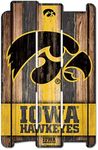 Wincraft NCAA University of Iowa Wood Fence Sign, Black