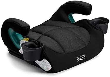 Britax UpNGo Click Backless Booster Car Seat with Rigid Latch, Lightweight and Portable Travel Booster with Slim Design and PosturePlus, Accommodates Kids up to 120 Lbs and 63” – Raven Black