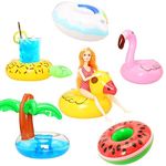 Miunana Pool Floaties for Girl Dolls, Fun Swimming Pool Party Ring Inflatable Drink Holder for 11.5 inch Dolls Pool Toys