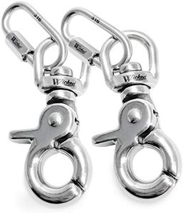 WICKED 316 Stainless Steel 3 1/2” Swivel Eye Trigger Snap Hook and Quick Link - Set of 2 Each
