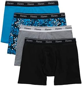 Hanes Originals Men's Trunk Briefs, Stretch Cotton Moisture-Wicking Underwear, Modern Fit Low Rise, Assorted Blues, Size X Large