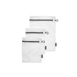 Brabantia - Washing Bags - Protective Mesh Laundry Bag - for your Delicates - Easy to Use Zipper - Special Pull-Tab Cover - Laundry Essentials - Set of 3 in 2 Sizes - White - 33 x 25 cm / 45 x 33 cm