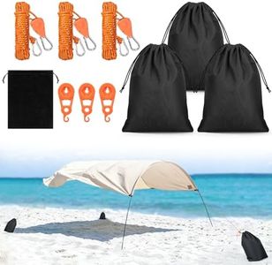 3 Pack Beach Canopy Wind Stabilizer Kit, Beach Shade Accessories with Ratchet Rope & Sandbags, No Wind Sun Canopy Assist for Outdoor Camping (Canopies Not Included)