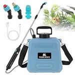 BlumWay Battery Powered Sprayer 2 Gallon, Powerful Electric Sprayer with 3 Mist Nozzles, Rechargeable Handle, Retractable Wand, Garden Sprayer with Adjustable Shoulder Strap for Lawn,Garden