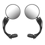 Flintronic Bike Mirror, 2PCS 360° Rotatable Adjustable Wide Angle Cycling Rear View Mirror, Nylon Resin HD Convex Mirror for 17.4-22mm Handlebar, Bicycle Accessories for All Bike, Electric Motorcycle