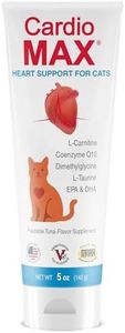 Heart Support Gel for Cats – L-Taurine, L-Carnitine, CoQ10 & Omega-3 (EPA & DHA) – Cardiovascular & Heart Muscle Support – Veterinarian Formulated Cat Cardiac Supplement – Tuna Flavor – 5 oz