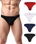 Avidlove Underwear Men's Underwear Men's Briefs Cotton String Sports Thong Red White Blue Black L