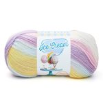 Lion Brand Yarn 100 Percent Acrylic Ice Cream Yarn, Cotton Candy,10.89 x 10.89 x 22.32 cm