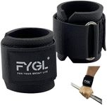 FYGL Weightlifting-Wrist-Wraps - Neoprene Padding for Enhanced Grip and Support in Powerlifting, Weight Lifting and Deadlift, Black with Oval Buckle