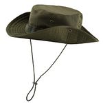 FALETO Bucket Hat Boonie Cowboy Hat Wide Brim Caps Fishing Hat with Adjustable Strap Army