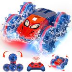 MYDOVA Amphibious Remote Control Car, 4WD 360 Flips 4WD Monster Truck with LED Lights Kids Toys for 3 4 5 6 7 8 Year Old Boy Gifts, Double Sided Fast and Flips, Monster Truck for Pool, Desert, Lawns