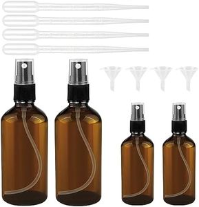 Nutabevr 4 Pezzi Flaconi spray in Vetro Ambrato, Spray Ricaricabile per Nebulizzazione Fine,Portatile Nebulizzatore,per Viaggio,Medicina,Cosmetici,Aromaterapia,Profumo,Pulizia,Olio Essenziale