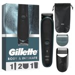 Gillette Body and Intimate Men’s Body and Intimate Trimmer i5, SkinFirst Pubic Hair Trimmer for Men, Waterproof, Cordless for Wet/Dry Use, Shaver for Men, Lifetime Sharp Blades