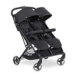 Hauck Swift X Duo Twin Pushchair, Black - Side by Side Double (only 75cm wide), Compact & One Hand Folding, with Raincover