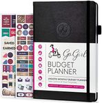 GoGirl Budget Planner – Monthly Financial Planner Organizer Budget Book. Expense Tracker Notebook Journal to Control Money, A5 (Black)