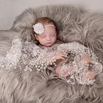 SANON Baby Photography Set, 3pcs Baby Photo Props Fluffy Blanket+ Wrap+ Headband Set Newborn Photography Wrap Mat