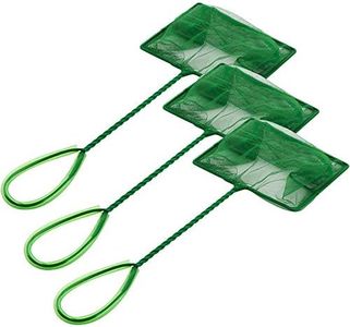 3 Pack Fish Net Aquarium Fine Fishing Mesh with Plastic Handle, 6-Inch