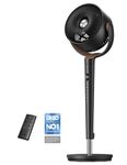 DREO 20dB Ultra Quiet Standing Pedestal Fan for Bedroom, 120° Oscillating Electric Cooling Fan with DC Motor, 9 Speeds & 4 Modes, 8H Timer, Remote, 37-42" Adjustable Height, 9" Blade, Home & Office